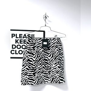 Black and white sequin skirt